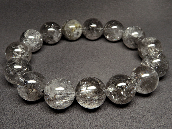 g200円ヒマラヤ産★大粒【エレスチャル水晶】天然石ブレスレットＬ★15mm