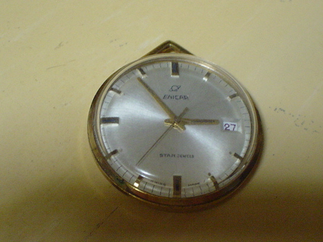 アンティーク　手巻き式　ENICAR　STAR　JEWELS　ＳＷＩＳＳ　MADE　提げ時計　ジャンク品