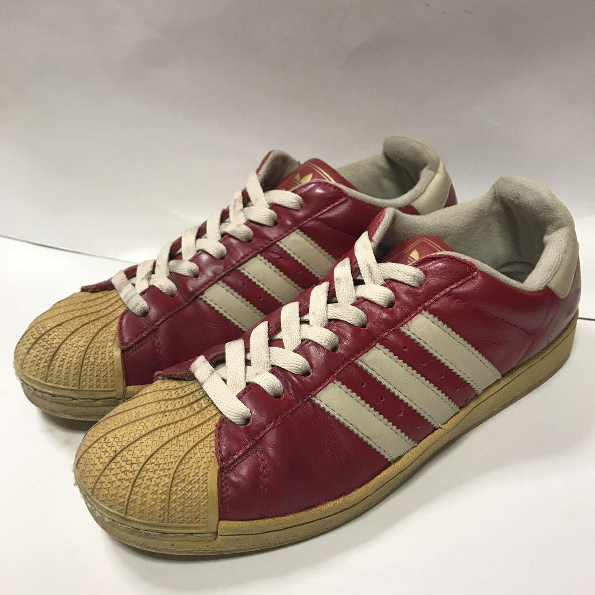 adidasアディダス廃盤2006年製スーパースターSUPERSTAR金ベロ赤×薄灰 