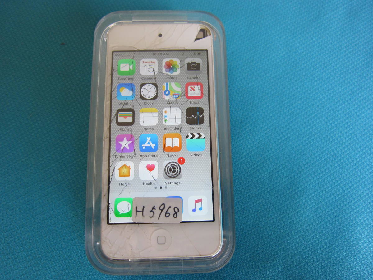 H5968★Apple / MP3プレーヤー / ipod touch第6世代/A1574 / 液晶割れ・欠け有り/初期化済み( ジャンク扱い)
