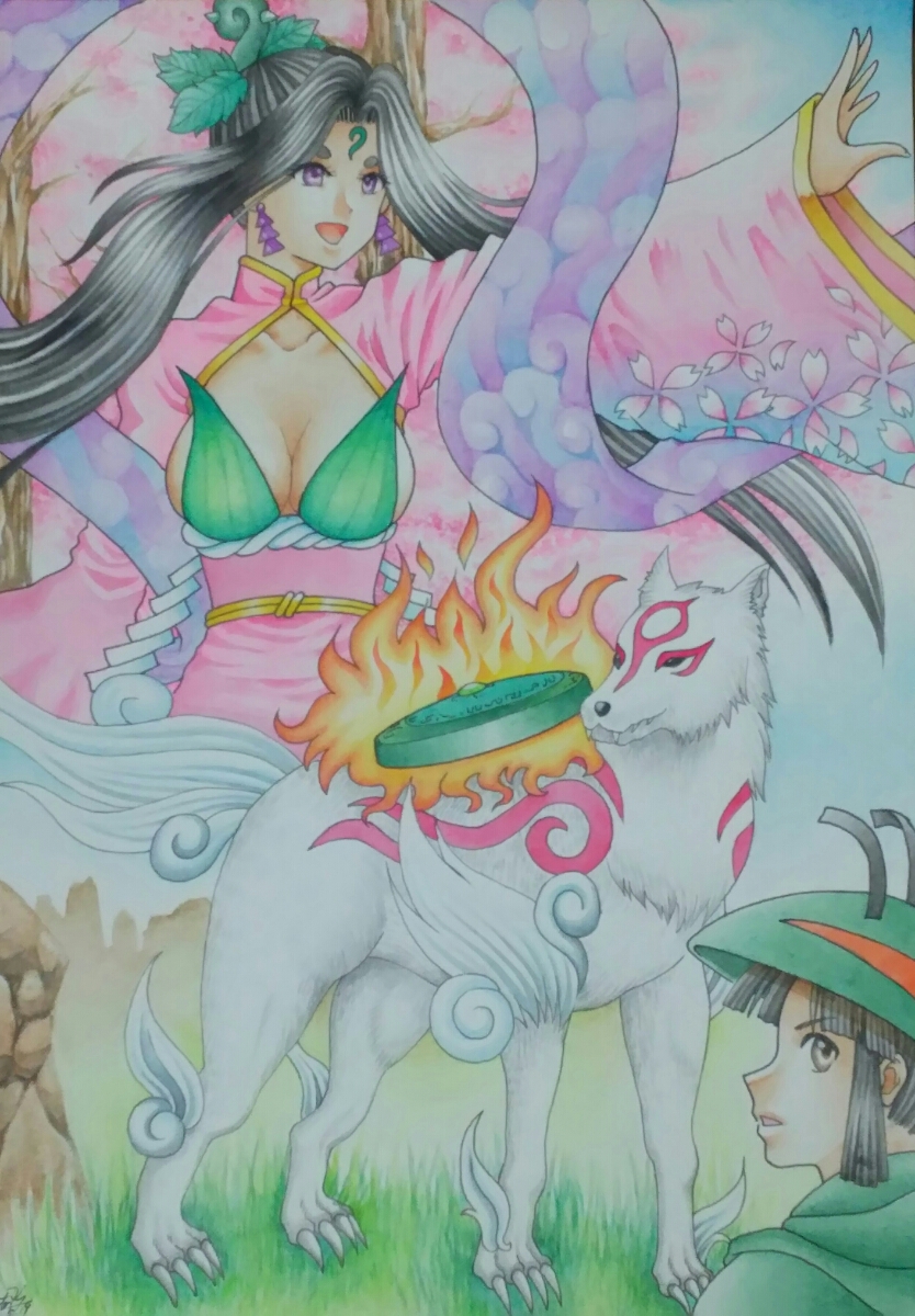 同人手描きイラスト 大神 アマテラス サクヤ姫 イッスン 手描きイラスト 売買されたオークション情報 Yahooの商品情報をアーカイブ公開 オークファン Aucfan Com
