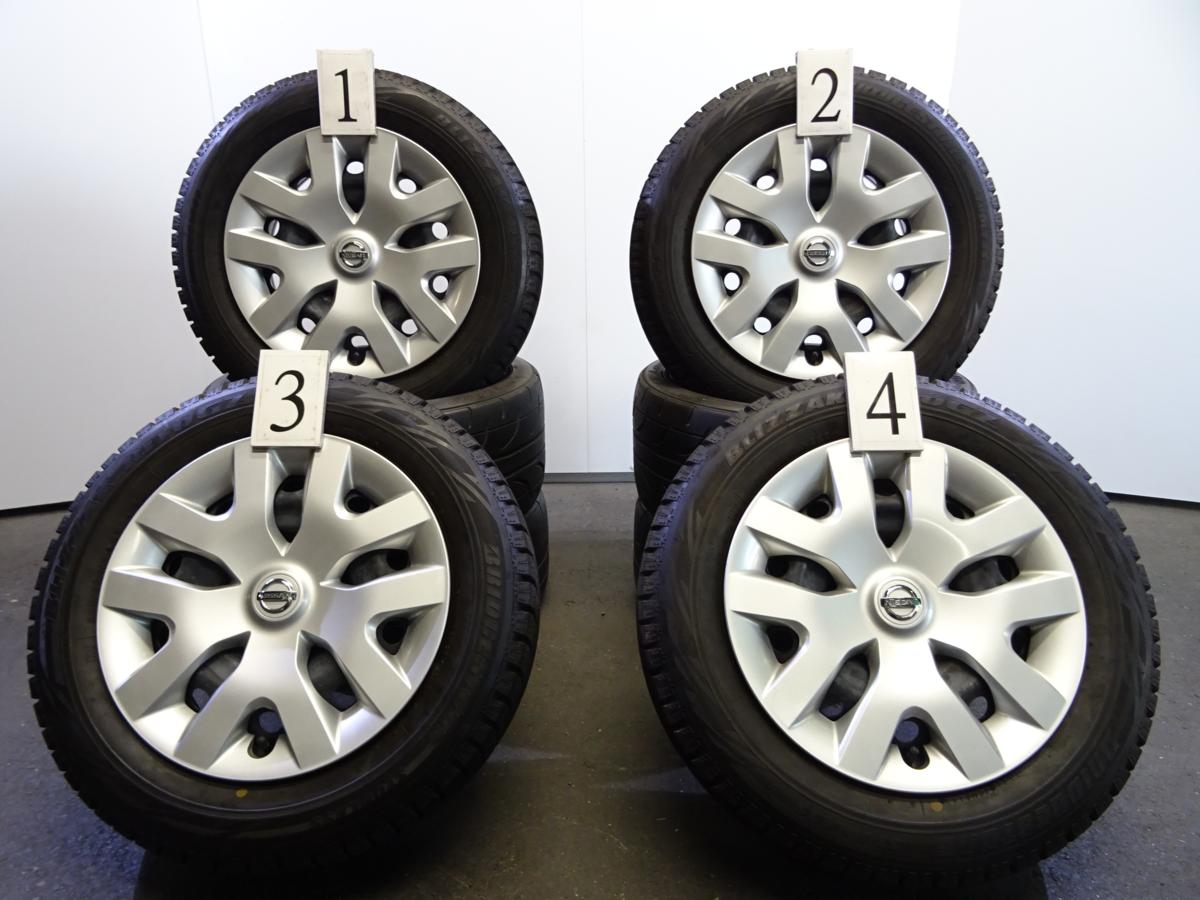 ニッサン 純正 16インチ スチール 6.5J 5H 114.3 スタッドレス ブリヂストン ブリザック レボGZ 205/60R16 92Q ジューク YH15 プリメーラ