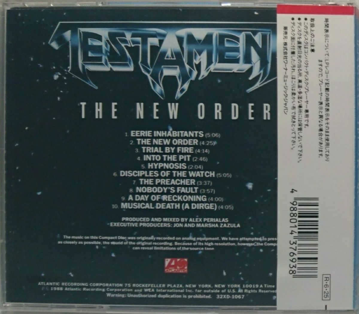 廃盤 国内盤CD 帯付き 32XD-1067 TESTAMENT テスタメント THE NEW 