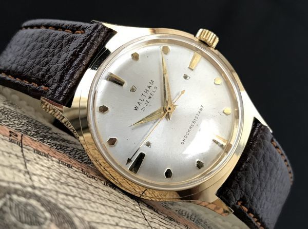 【ゴールドトーンが美しい】ウォルサム☆ アンティーク ヴィンテージ 手巻き メンズ腕時計 極美品_1
