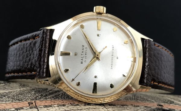【ゴールドトーンが美しい】ウォルサム☆ アンティーク ヴィンテージ 手巻き メンズ腕時計 極美品_3