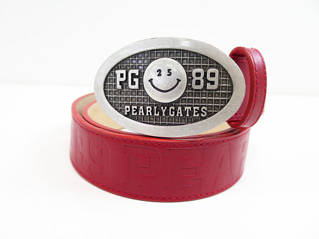 PEARLY GATES パーリーゲイツ 25周年 バックルベルト レッド系