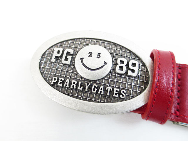 PEARLY GATES パーリーゲイツ 25周年 バックルベルト レッド系