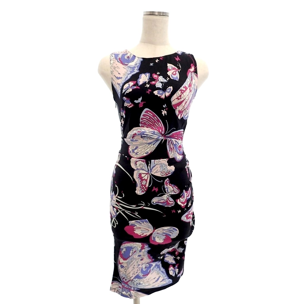 美品◇EMILIO PUCCI エミリオプッチ ノースリーブ シルク ドレープ 
