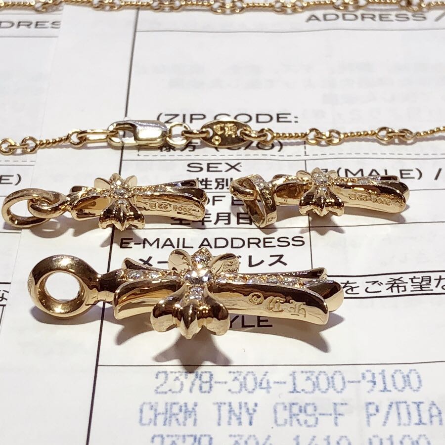 インボイス原本付 クロムハーツ 22k タイニーCHクロス・ベビーファット