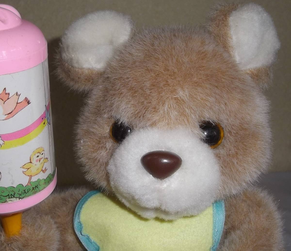 ◆アルプス商事 　動作品　くまさん人形◆レトロ 　日本製　玩具 　ガラガラ　ラッパ　電動　昭和おもちゃ　 ビンテージ_2