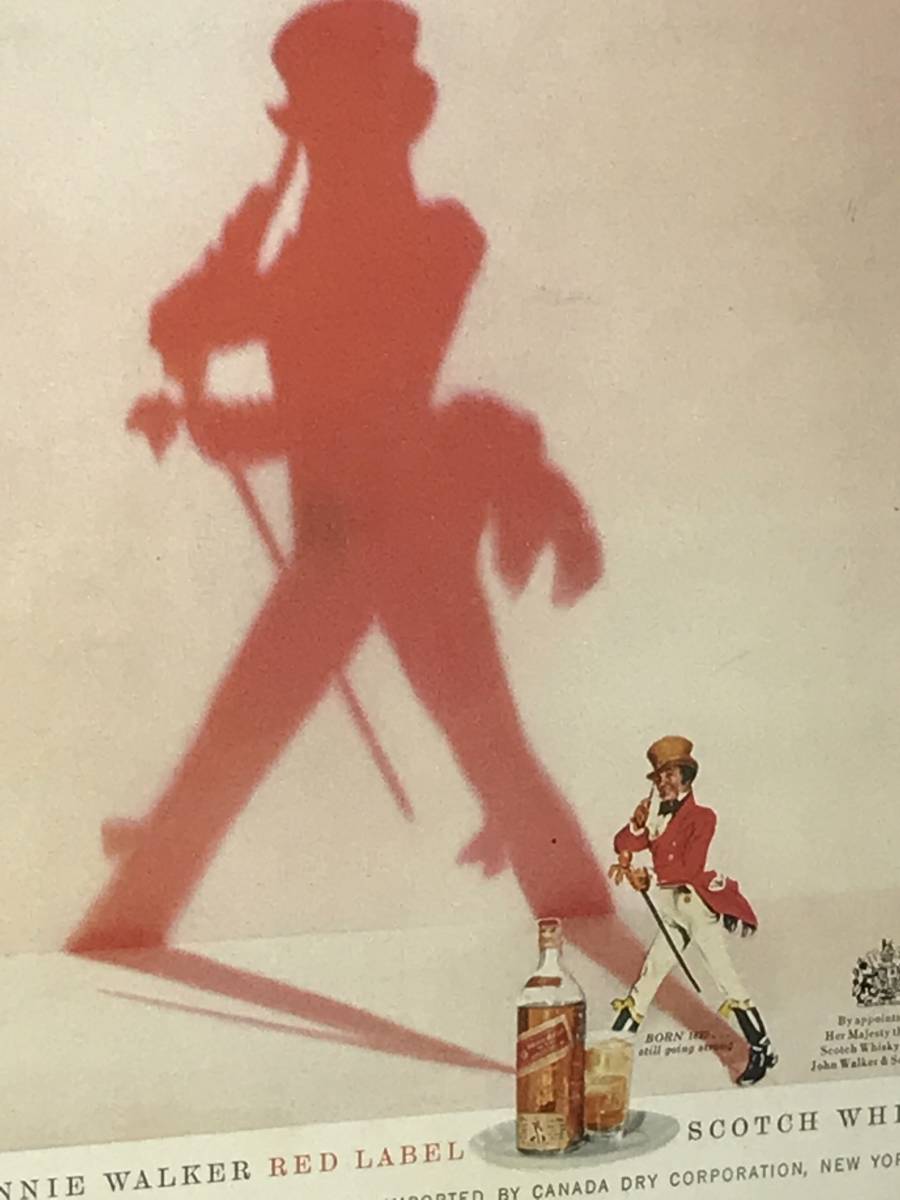 当時物 ジョニーウォーカー ヴィンテージ お店やバー お部屋のインテリア ボトル オールド スコッチ マスコット 洋酒 古酒 額装_2