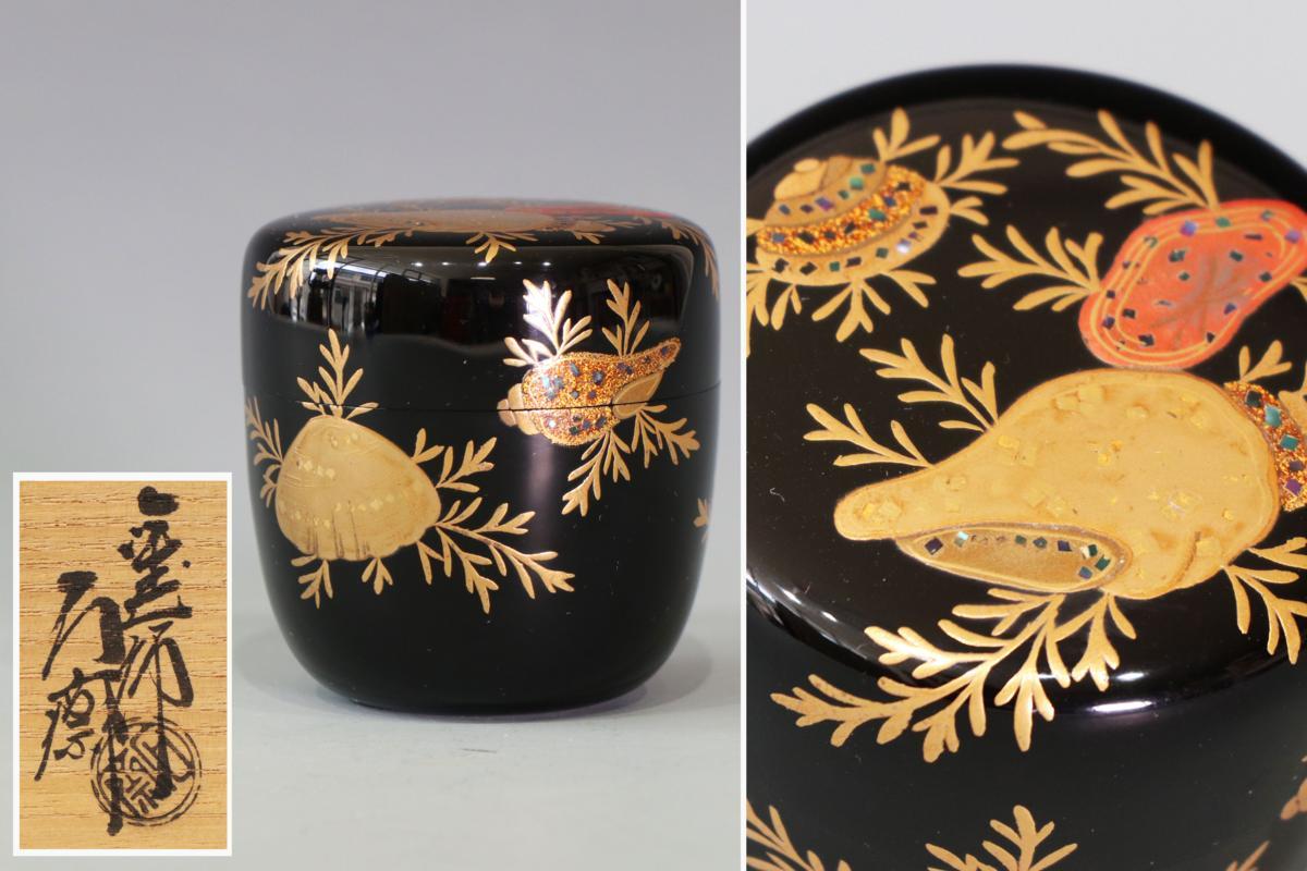 源氏 辻石斎 作 海松貝蒔絵 棗 共箱 茶道具 棗 売買されたオークション情報 Yahooの商品情報をアーカイブ公開 オークファン Aucfan Com