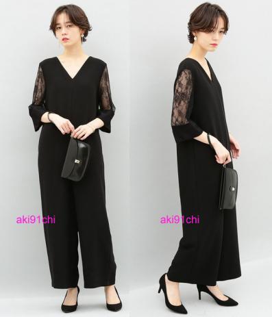 18SS完売! アダム エ ロペ☆レーススリーブロンパース オールインワン