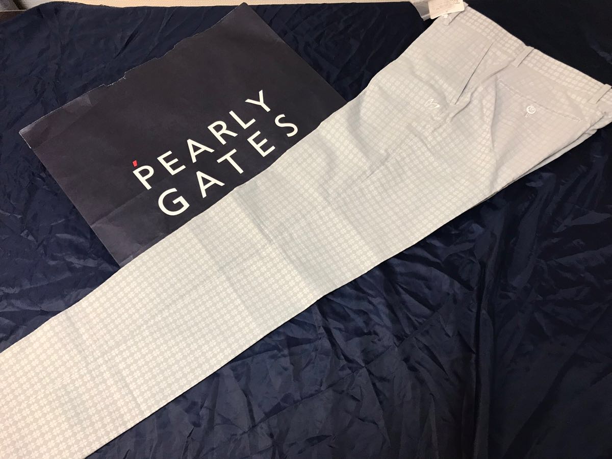 本物 新品 PEARLY GATES パーリーゲイツ/マスターバニーエディション 超人気 幾何学ジャガードパンツ 4(サイズM) グレー