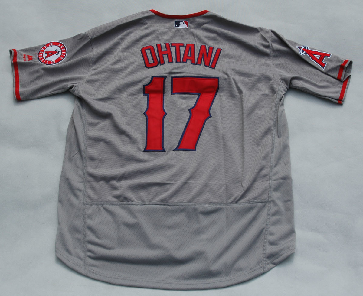 日本Mサイズ大谷翔平エンゼルスMajesticレプリカユニフォームグレー