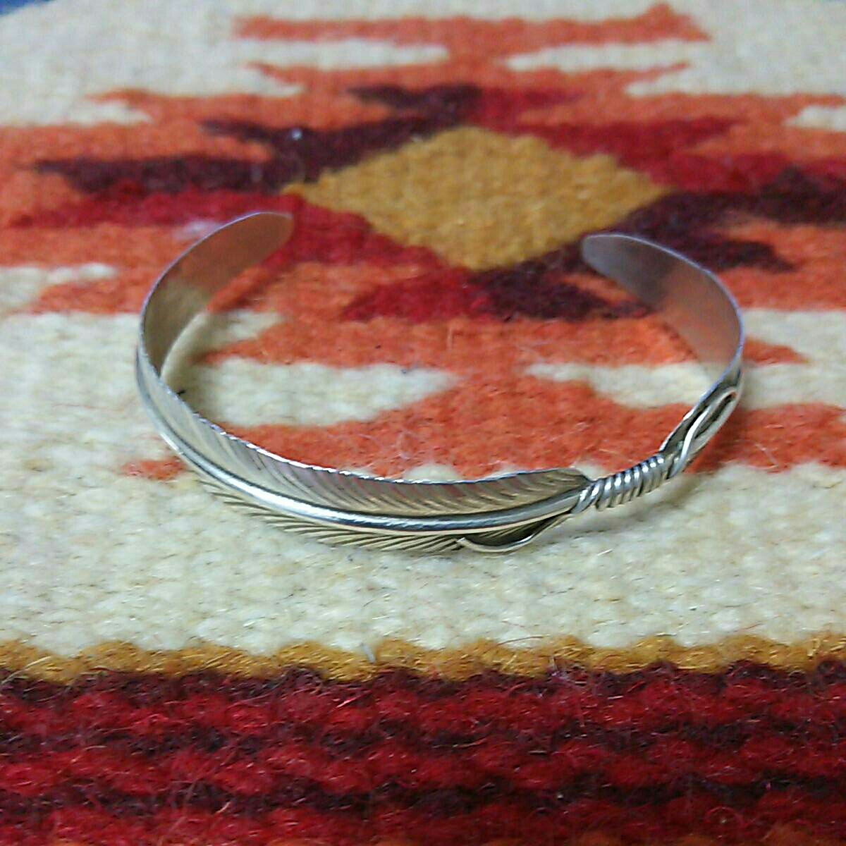 NAVAJO ナバホ フェザーバングル D刻印 SILVER925 NAVAJO ナバホ