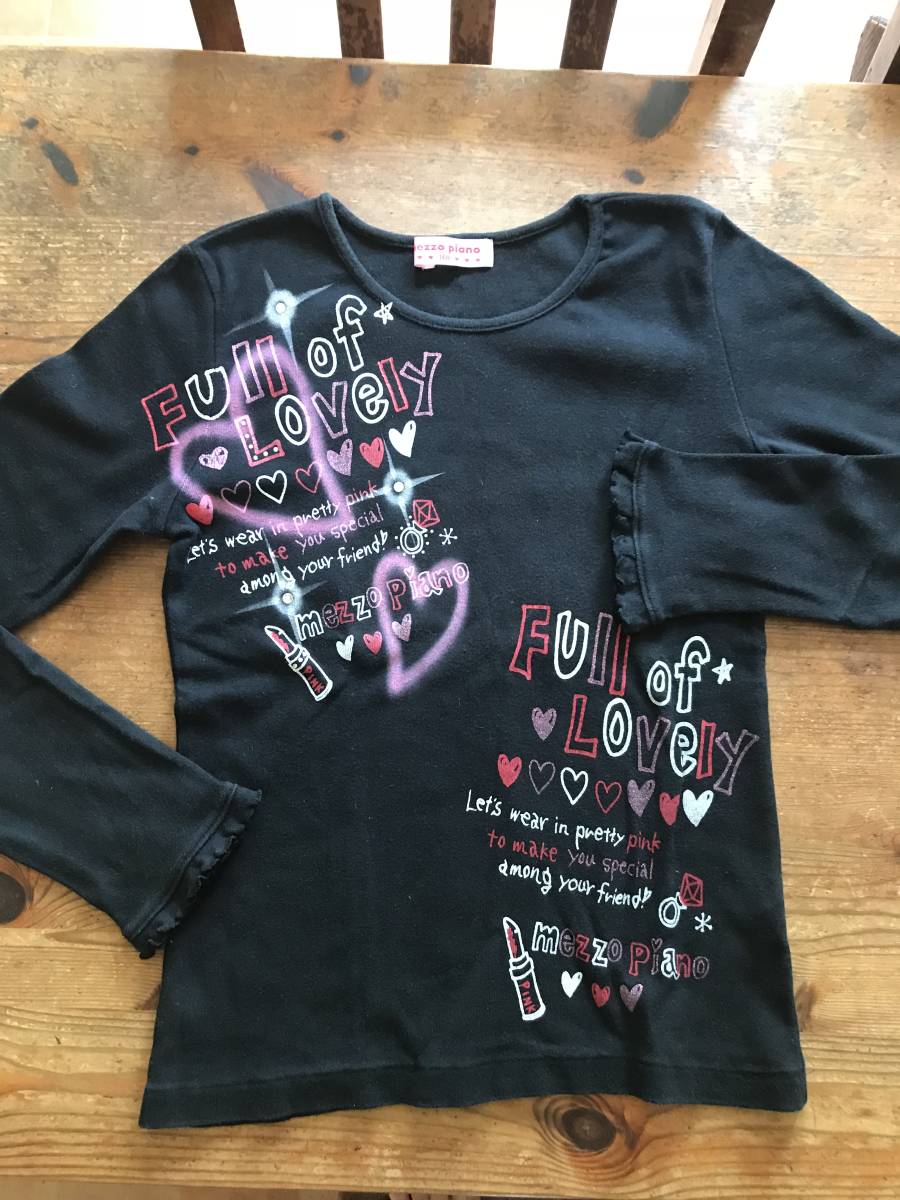 Mezzo piano メゾピアノ 160 ブラック ロンT(160（155cm～）以上  