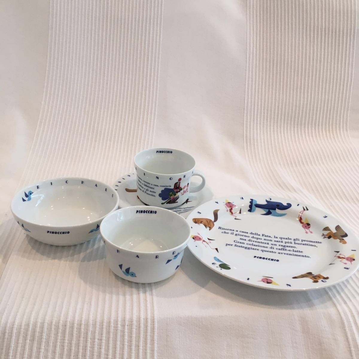 貴重☆リチャードジノリ ピノキオチルドレンセット カップ&ソーサー プレート ボウル_1