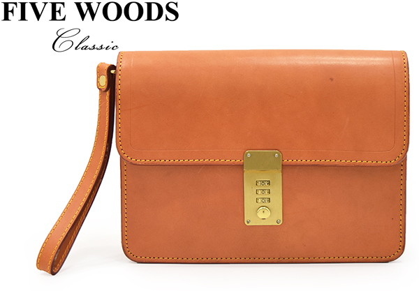 林五 ファイブウッズ【FIVE WOODS】ヌメ革 レザーセカンドバッグ FIVE WOODS | 正規品1年保証 最大41%☆3&frasl;25限定 トラディショナルダレスバッグ