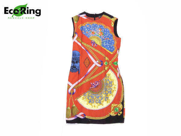 1円 ヴェルサーチ ノースリーブ シルク ワンピース 4 AQ056