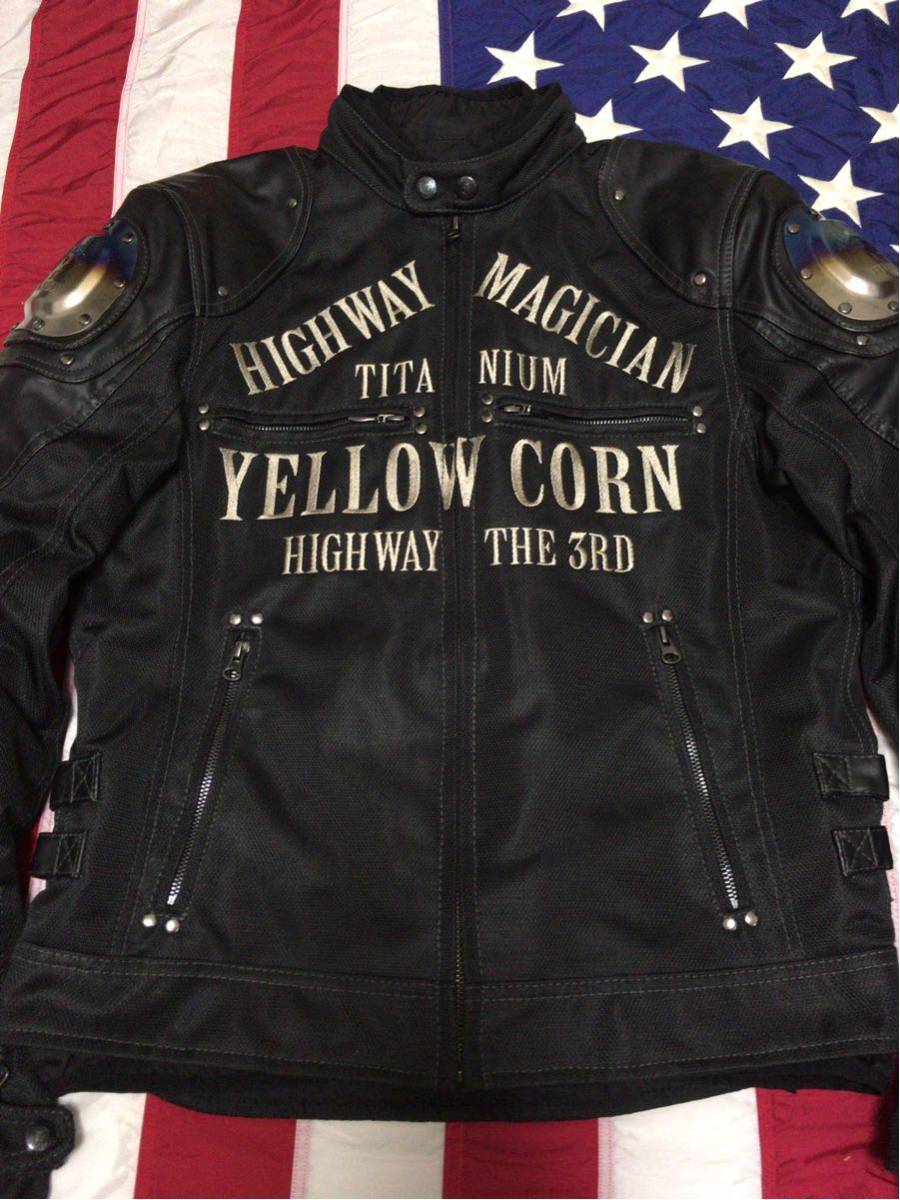 YELLOW CORN TITANIUMメッシュジャケット「BB-5109」 黒 LL イエローコーン 美品 HIGHWAY MAGICIAN