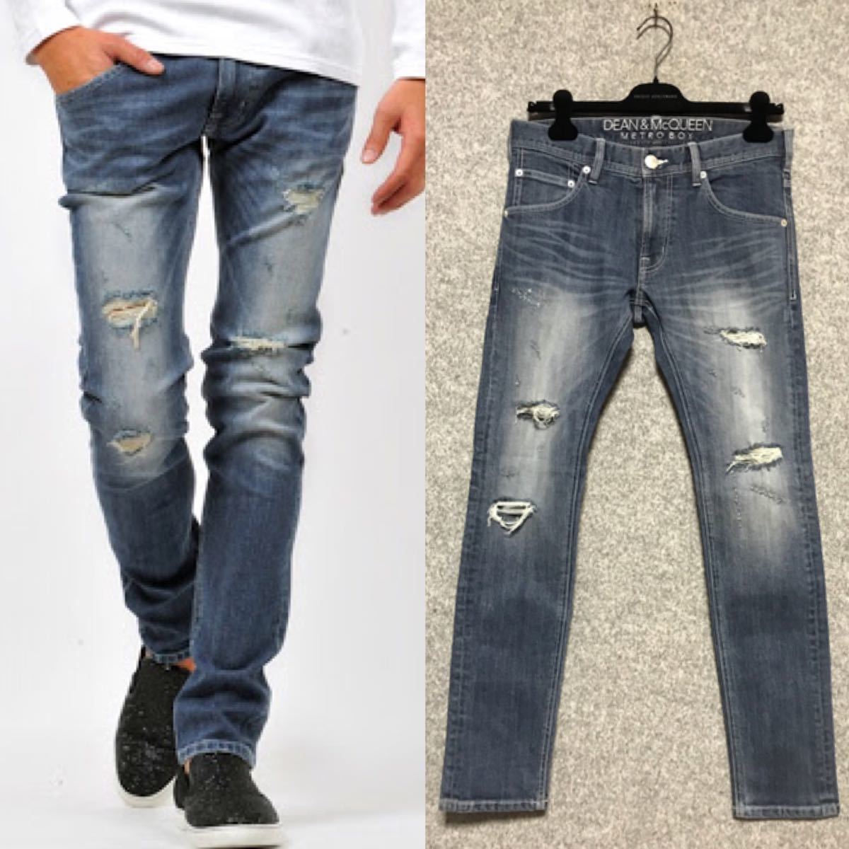 最安値，人気 BUFFALO BOBS/サンプル品 HOUSTON JOEY ストレッチ スキニー ダメージ デニム パンツ/定価17820円/DEAN&McQUEEN(ジーンズ)｜売買されたオークション情報、yahooの商品情報をアーカイブ公開 - オークファ 男性用