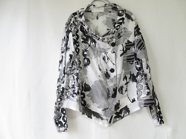 セール，大人気 慈雨 透け感綿ブラウスジャケット グレー系柄(Lサイズ)｜売買されたオークション情報、yahooの商品情報をアーカイブ公開 - オークファン Lサイズ