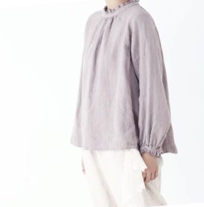 nest Robe ネスト ローブ リネンビエラスタンドフリルブラウス PINK
