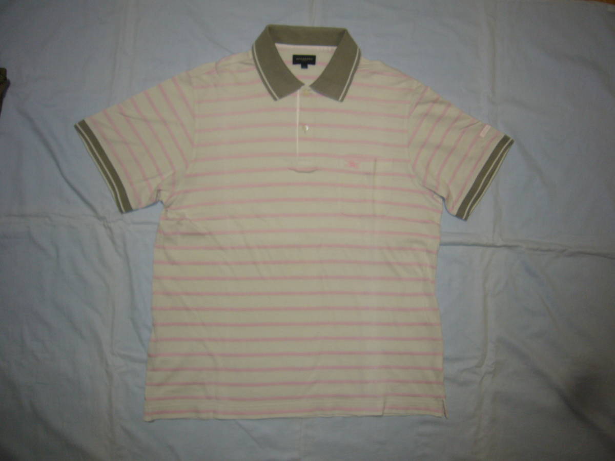 ★大幅値下げ！希少 XL～★約4万円★バーバリー GOLF/三陽商会製★鹿の子 半袖 ポロシャツ 灰★