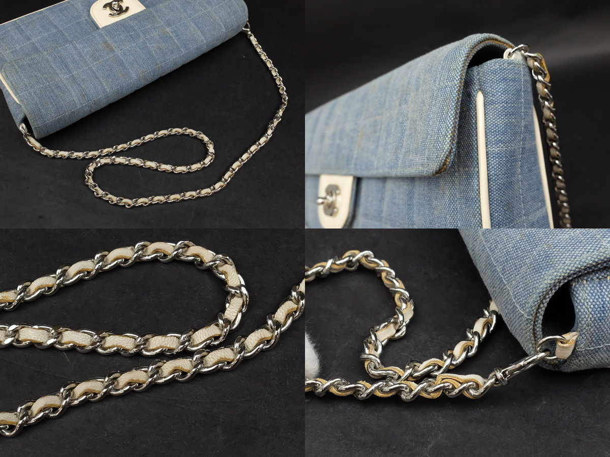 【正規品・付属品あり】シャネル チョコバー デニム チェーン ショルダーバッグ CHANELシャネル】チョコバー☆ココマーク☆チェーンショルダーバッグ