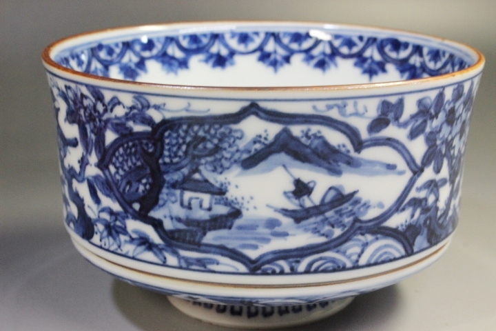 サンシャイン様専用五代清風与平磁彩群仙図 花瓶 京焼 細密画 花生け