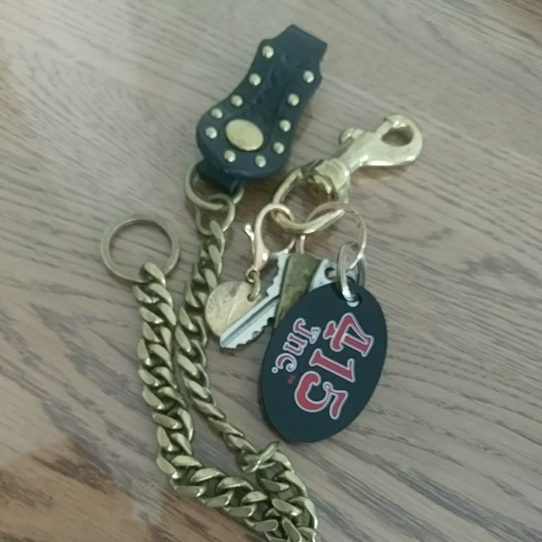 アルフォンソレザー ウォレット 真鍮キーチェーン ウォレットチェーン 