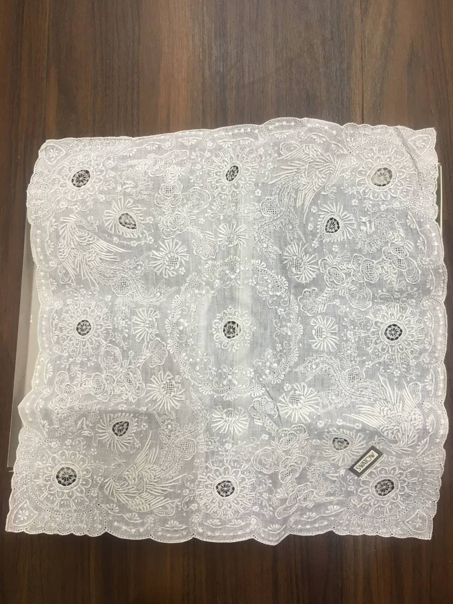 未使用品 刺繍SWATOW スワトウ ハンカチ 白 スワトウ ハンカチ | 白 手刺繍 スワトウ刺繍（カラーホワイト）の通販