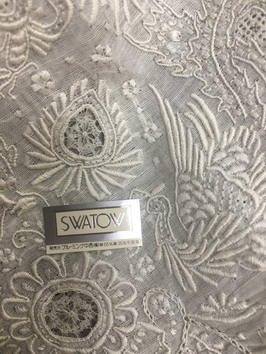 未使用品 刺繍SWATOW スワトウ ハンカチ 白 スワトウ ハンカチ | 白 手刺繍 スワトウ刺繍（カラーホワイト）の通販
