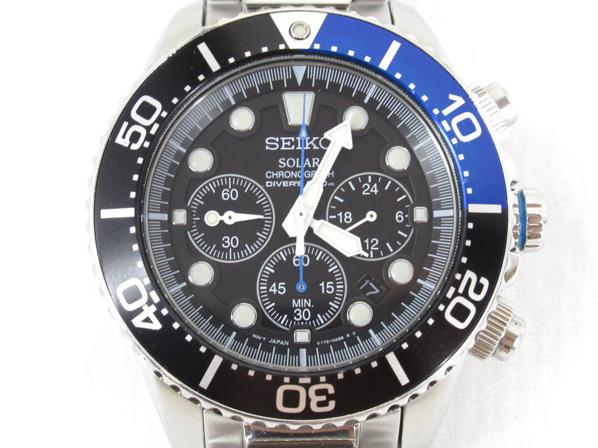 ◇SEIKO◇ダイバーズウォッチ クロノグラフ クォーツ腕時計 V175-0AD0 