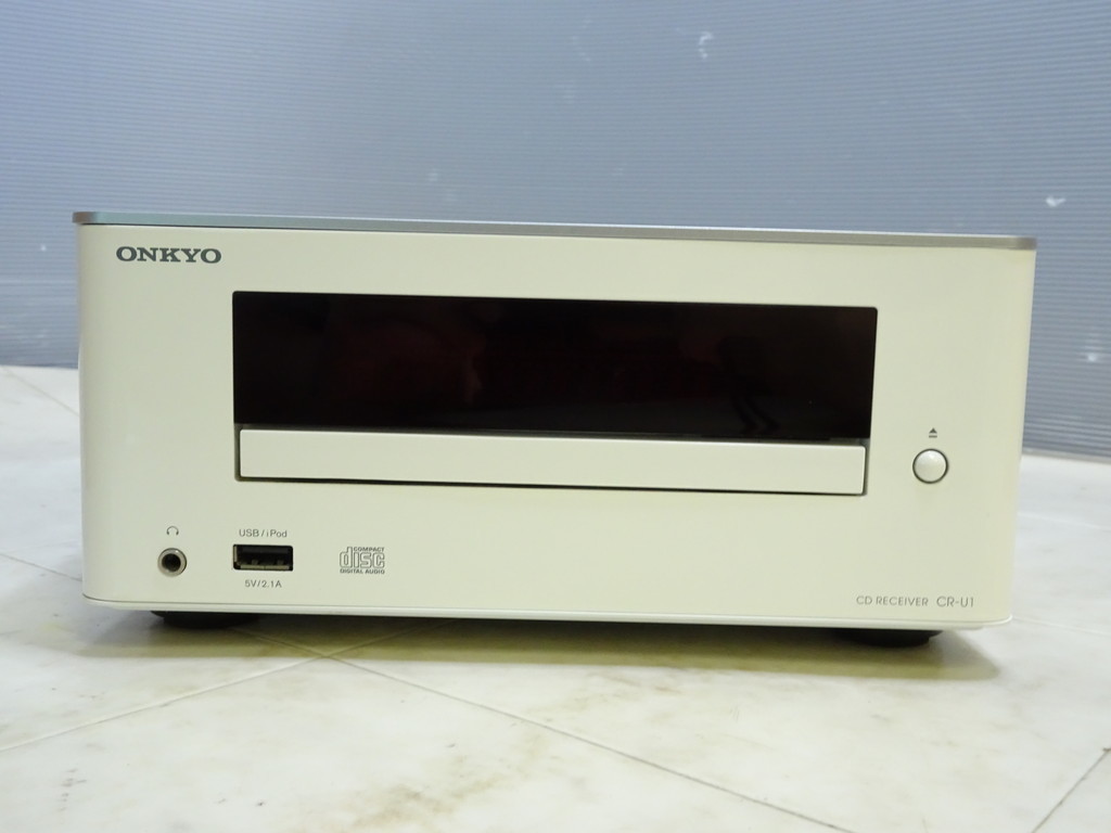 ONKYO CR-U1 CDレシーバー D-U1 スピーカー リモコン付 現状品□ONKYO/オンキョー CR-U1 CDレシーバー ペアスピーカーD-U1