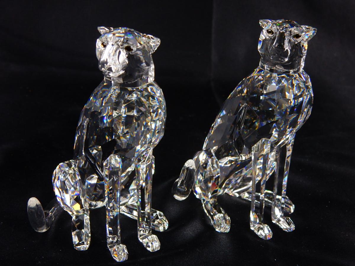 スワロフスキー(SWAROVSKI) クリスタル ヒョウ 豹 置物 フィギュリン 2 