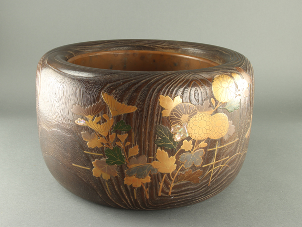 流】古美術品 蒔絵桐火鉢 CB906 Yahoo!オークション -「火鉢 桐 蒔絵