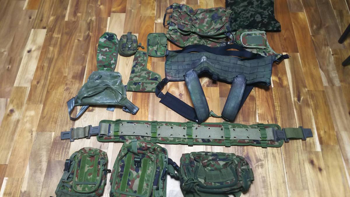 自衛隊 弾帯 チェストリグ ウエストポーチ レッグポーチ 陸自迷彩
