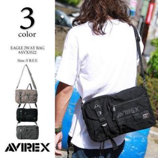 ☆ 最安値 最新作 2018年8月発売 AVIREX avirex EAGLE 2WAYバッグ AVX3522 ブラック ショルダーバッグ ワンショルダーバッグ ブラック ☆
