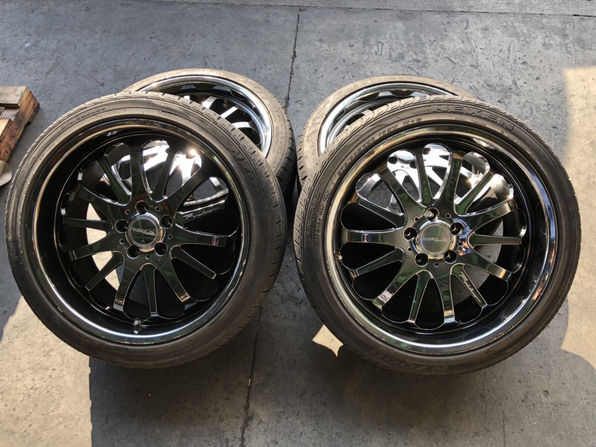 WALD ポルトフィーノ 20インチ 120-5穴 9J 10J タイヤ付き 4本 中古 