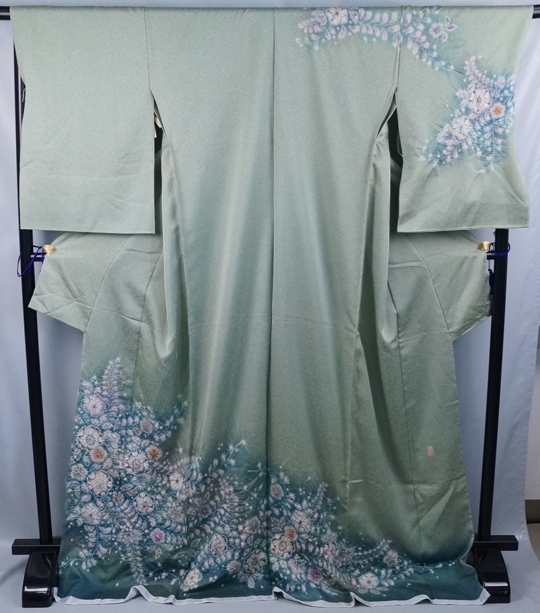 最新作，大得価 J34 着物 訪問着 辻が花絞り 翠山工房 落款有り 絞り 正絹 身丈約178㎝ 裄丈約71㎝ 未仕立て(未仕立て)｜売買されたオークション情報、yahooの商品情報をアーカイブ公開 - オークファン 未仕立て