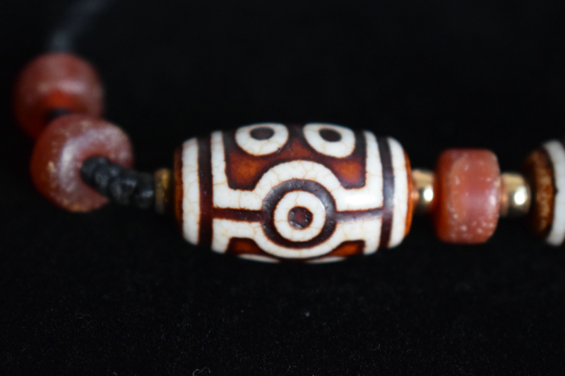 友人委託販売 瑪瑙製 七眼天珠 根付 風水開運 