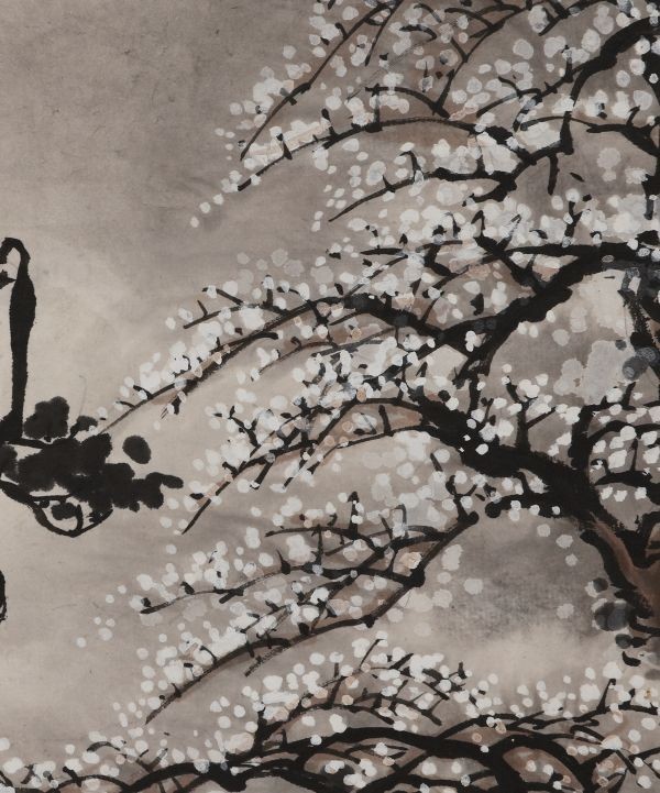 肉筆 紙本 大幅掛軸 愛新覚羅毓瑛『松に雉 花鳥図』中国画 合わせ