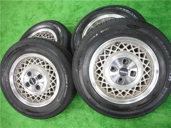 GX61 マーク2 グランデ ツインカム24 後期 純正 アルミホイール 14インチ 5.5J +27 PCD114.3 4穴 センターキャップ付き 1台分セット 1G