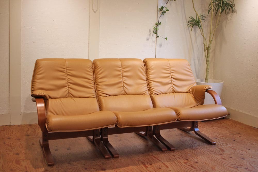 Kaera様　冨士ファニチア　セパレート　３人掛けソファ 1/3 冨士ファニチア トリプルソファ FUJI 曲げ木 FURNITURE ⁄ 3P 35万