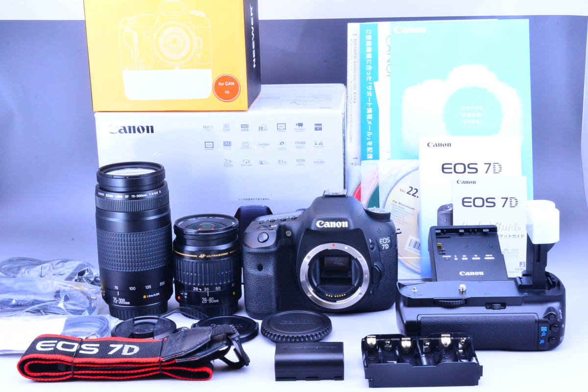 ☆グリップ付の充実セット☆Canon キヤノン EOS 7D 元箱・付属品 ☆