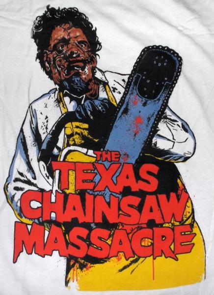 ★レザーフェイス Tシャツ 悪魔のいけにえ LEATHERFACE 白L 正規品 テキサス チェーンソー マサカー