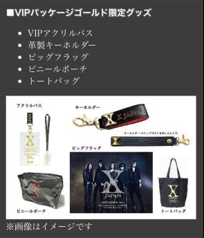 X JAPAN 紅に染まった夜　VIPグッズ ゴールド 9/28　YOSHIKIクリアファイルおまけつき