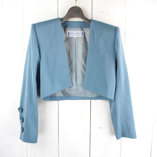 【お買い得，SALE】 90s イヴサンローラン YvesSaintLaurent ノーカラーウールジャケット 9A3(ジャケット、上着)｜売買されたオークション情報、yahooの商品情報をアーカイブ公開 - オークファン 女性用